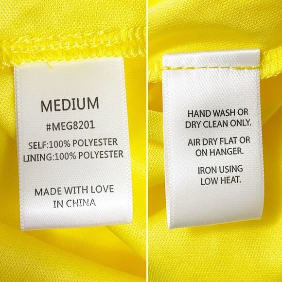 NWT Meghan LA Aphrodite Maxi Dress Size Medium Yellow Halter Ruffle Slit Gown - Picture 13 of 14